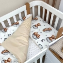 Set lenjerie de schimb pentru patut bebe 3 piese Teddy bej (2)